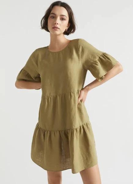 Seed Heritage Core Linen Mini Dress Brown 06