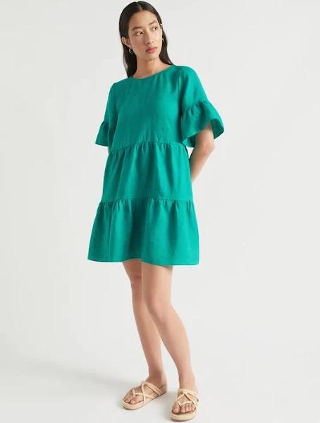 Seed Heritage Core Linen Mini Dress Green 06