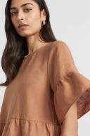 Seed Heritage Core Linen Mini Dress in Auburn Brown 10