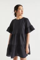 Seed Heritage Core Linen Mini Dress in Deep Navy Dark Navy 04
