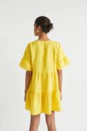 Seed Heritage Core Linen Mini Dress in Gold Amber Yellow 08