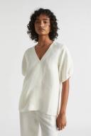 Seed Heritage Linen Blend Panelled Blouse in Cream 10