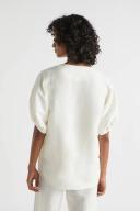 Seed Heritage Linen Blend Panelled Blouse in Cream 10