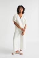 Seed Heritage Linen Blend Panelled Blouse in Cream 12