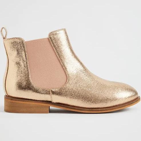 Seed Heritage Metallic Gusset Boot in Rose Gold Rose 32