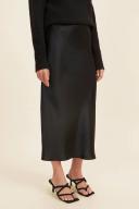 Seed Heritage Satin Slip Midi Skirt Black 06