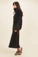 Seed Heritage Satin Slip Midi Skirt Black 06