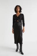 Seed Heritage Satin Slip Midi Skirt Black 06