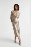 Seed Heritage Satin Slip Midi Skirt Grey 8