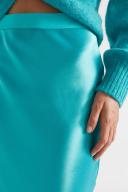 Seed Heritage Satin Slip Midi Skirt in Blue 16