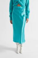 Seed Heritage Satin Slip Midi Skirt in Blue 16