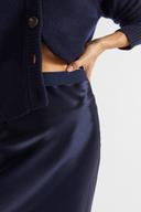 Seed Heritage Satin Slip Midi Skirt in Blue Navy 4