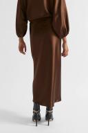 Seed Heritage Satin Slip Midi Skirt in Brown Brown 8