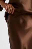 Seed Heritage Satin Slip Midi Skirt in Brown Brown 8