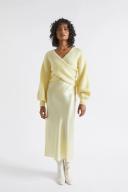 Seed Heritage Satin Slip Midi Skirt in Yellow 10