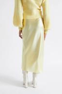 Seed Heritage Satin Slip Midi Skirt in Yellow 10