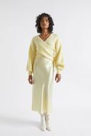 Seed Heritage Satin Slip Midi Skirt in Yellow 12