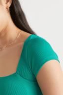 Seed Heritage Square Neck Rib Tee Green L