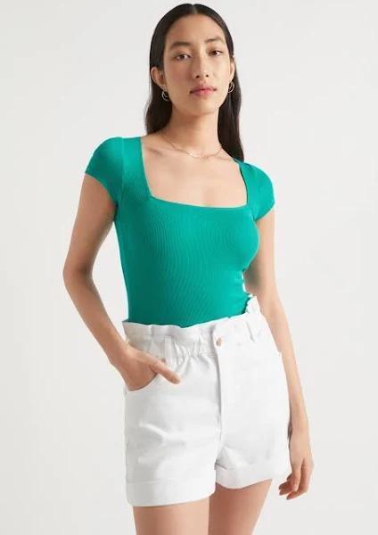 Seed Heritage Square Neck Rib Tee Green L