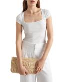 Seed Heritage Square Neck Rib Tee in White L