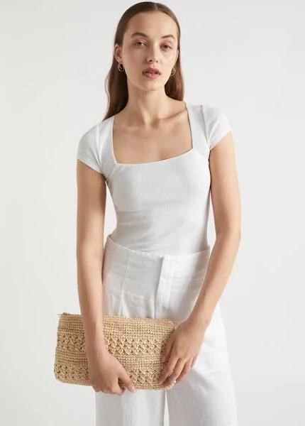 Seed Heritage Square Neck Rib Tee White M