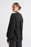 Seed Heritage Textured Pleat Cuff Blouse in Black 12
