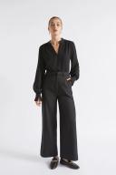 Seed Heritage Textured Pleat Cuff Blouse in Black 14