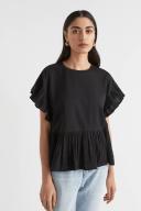 Seed Heritage Textured Trim Flutter Tee Black XXS