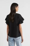 Seed Heritage Textured Trim Flutter Tee Black XXS