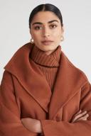 Seed Heritage Turtleneck Rib Sweater in Mahogany Brown XXS