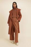 Seed Heritage Turtleneck Rib Sweater in Mahogany Brown XXS