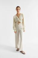 Seed Heritage Wool Blend Twist Knit in Cream Vanilla M