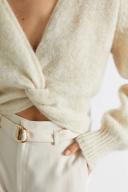 Seed Heritage Wool Blend Twist Knit in Cream Vanilla M