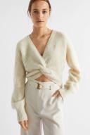 Seed Heritage Wool Blend Twist Knit in Cream Vanilla M