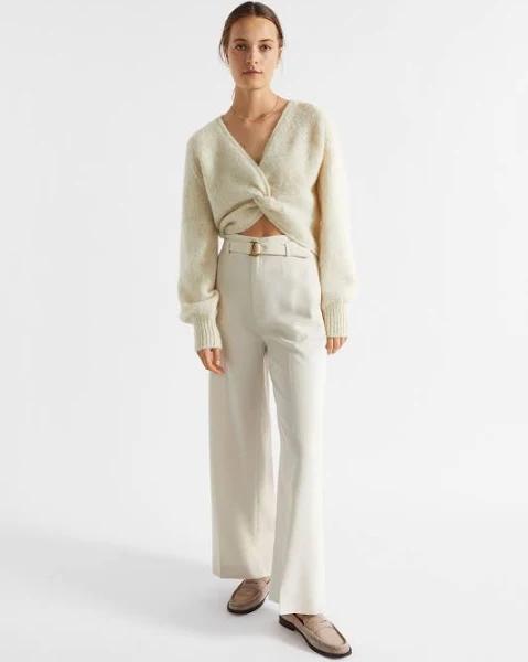Seed Heritage Wool Blend Twist Knit in Cream Vanilla M