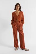 Seed Heritage Wool Blend Twist Knit in Orange Burnt Oran XXS