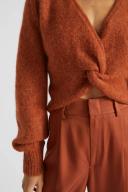 Seed Heritage Wool Blend Twist Knit in Orange Burnt Oran XXS