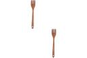 Set 2 Salad Stirrer Wooden Fork Portable Cooker Cooking Utensils
