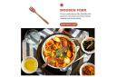 Set 2 Salad Stirrer Wooden Fork Portable Cooker Cooking Utensils