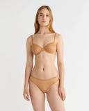 Sheer Marquisette Lace Lightly Lined Demi Bra Brown 16 C