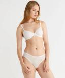 Sheer Marquisette Lace Lightly Lined Demi Bra Brown 8 A