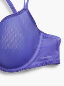 Sheer Marquisette Lightly Lined Demi Bra Blue 8 D