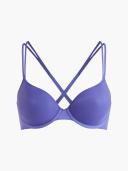Sheer Marquisette Lightly Lined Demi Bra Blue 8 D