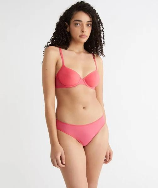 Sheer Marquisette Lightly Lined Demi Bra Pink 8 B
