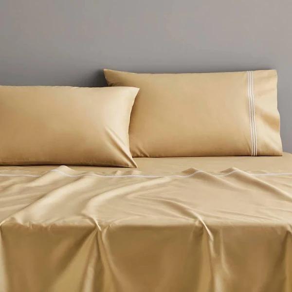 Sheridan 1200TC Palais Lux Flat Sheet in Gold Size: King | Cotton