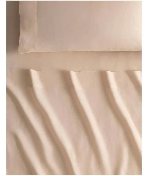 Sheridan Abbotson Linen Fitted Sheet in Buff Size: Queen