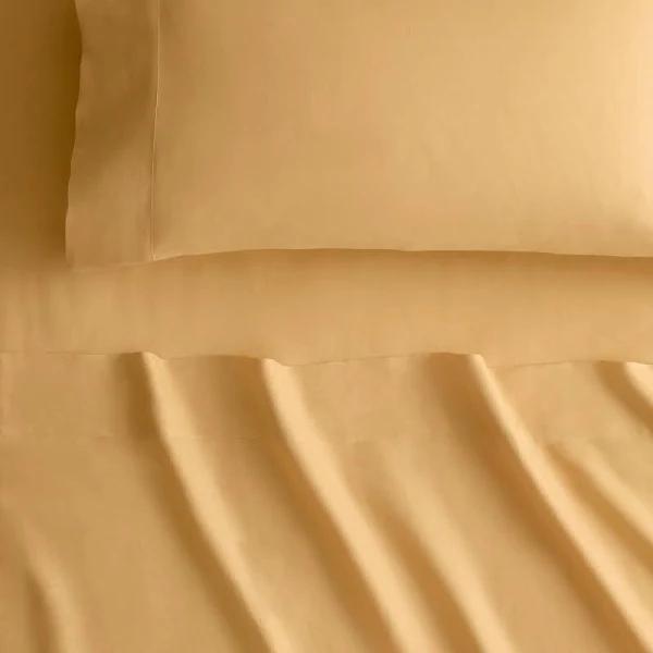 Sheridan Abbotson Linen Fitted Sheet in Rockmelon Size: Queen