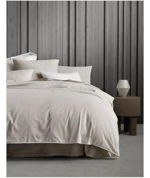 Sheridan Reilly Stripe Dust Quilt Cover Set, Super King / Silver