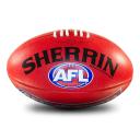 Sherrin AFL Replica Leather Training Football - Red