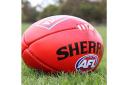 Sherrin AFL Replica Leather Training Football - Red
